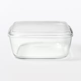 蓋をしたままレンジで使える　耐熱ガラス容器　正方形／大