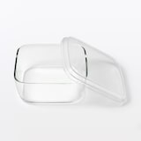 蓋をしたままレンジで使える　耐熱ガラス容器　正方形／大