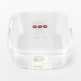 蓋をしたままレンジで使える　耐熱ガラス容器　正方形／大