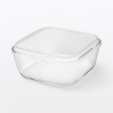 蓋をしたままレンジで使える　耐熱ガラス容器　正方形／大