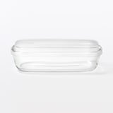 蓋をしたままレンジで使える　耐熱ガラス容器　長方形／小
