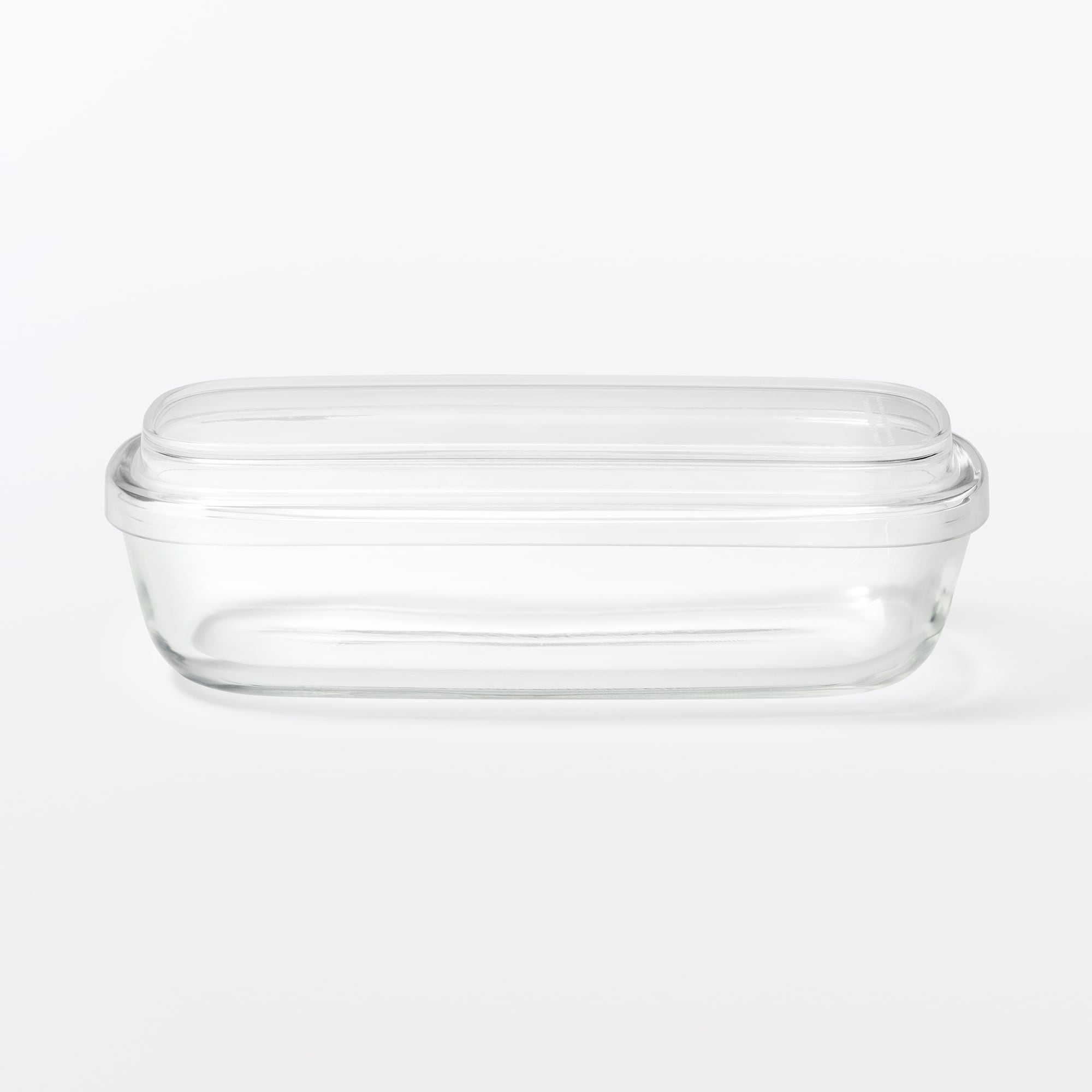 蓋をしたままレンジで使える　耐熱ガラス容器　長方形／小