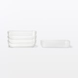 蓋をしたままレンジで使える　耐熱ガラス容器　長方形／小