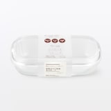 蓋をしたままレンジで使える　耐熱ガラス容器　長方形／小