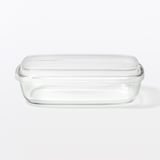 蓋をしたままレンジで使える　耐熱ガラス容器　長方形／大