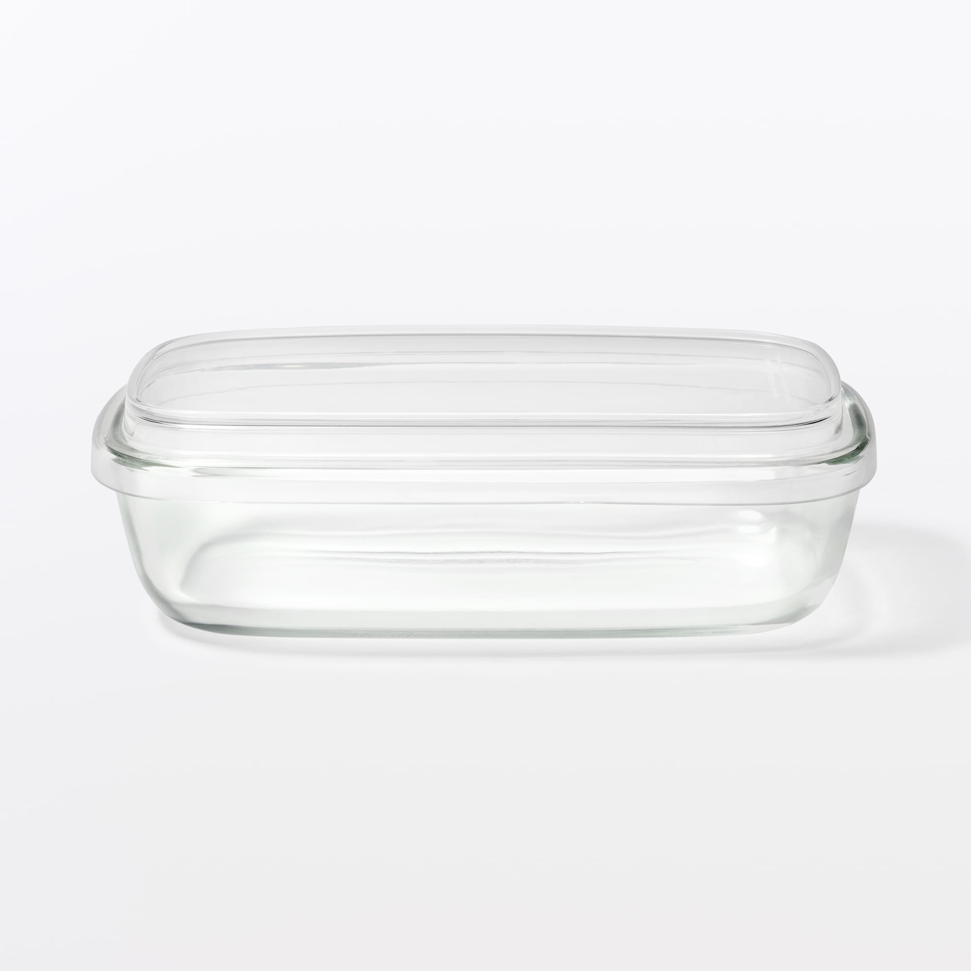 蓋をしたままレンジで使える　耐熱ガラス容器　長方形／大