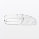 蓋をしたままレンジで使える　耐熱ガラス容器　長方形／大