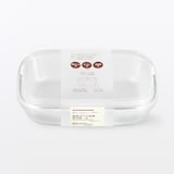 蓋をしたままレンジで使える　耐熱ガラス容器　長方形／大