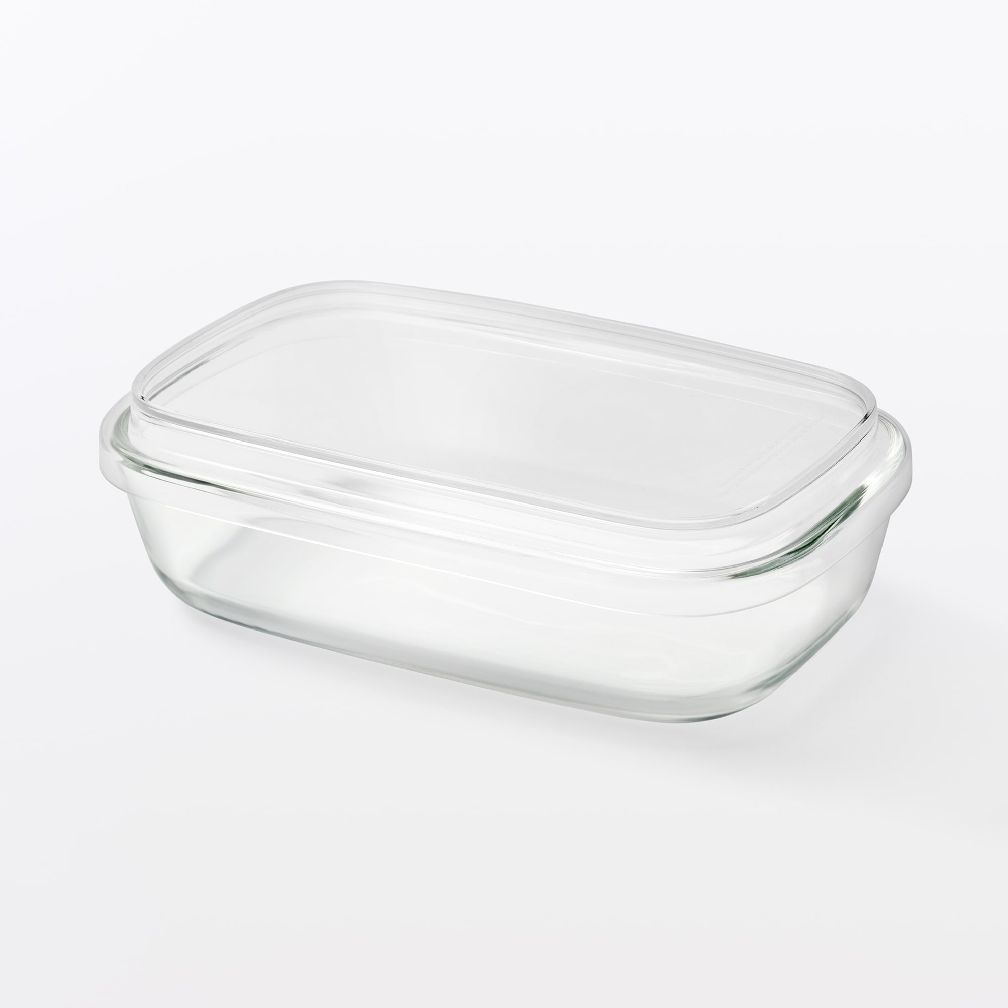 蓋をしたままレンジで使える　耐熱ガラス容器　長方形／大