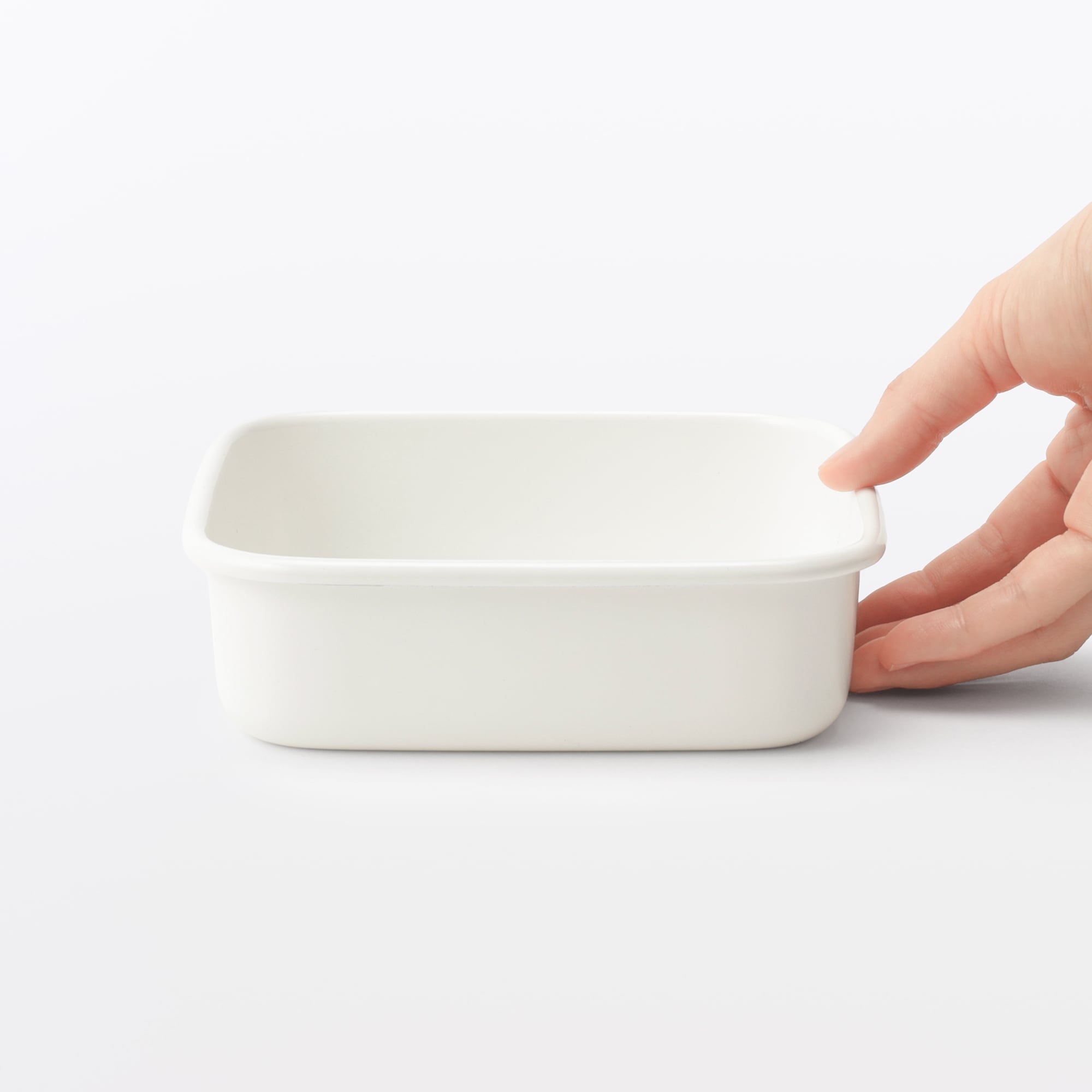 蓋が選べる　ホーロー保存容器　スクエア