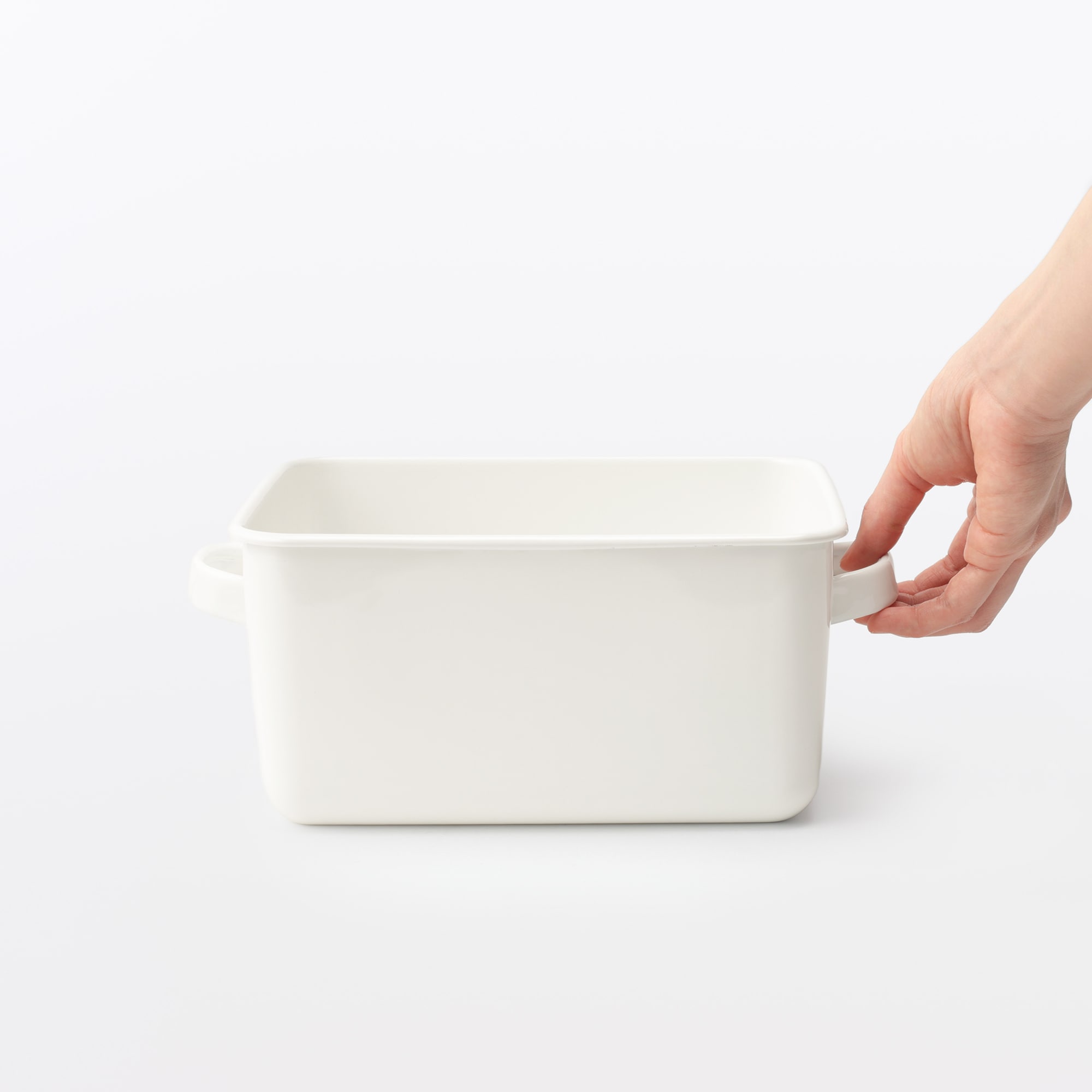 蓋が選べる　ホーロー保存容器　特深型／持ち手付き