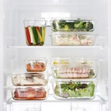 蓋をしたままレンジで使える　耐熱ガラス容器　小鉢型／大