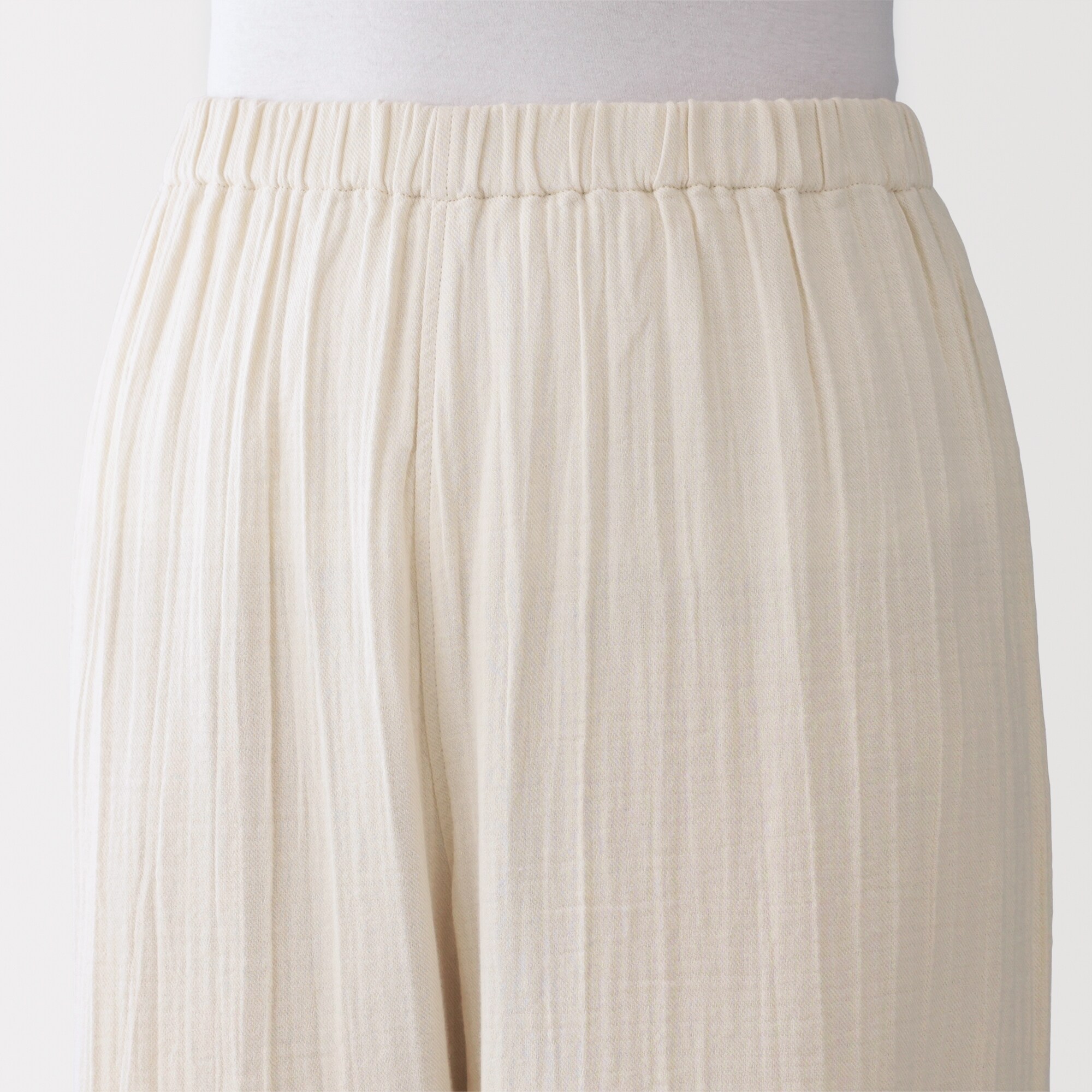 婦人　脇に縫い目のない　チーズクロスガーゼ長袖パジャマ　