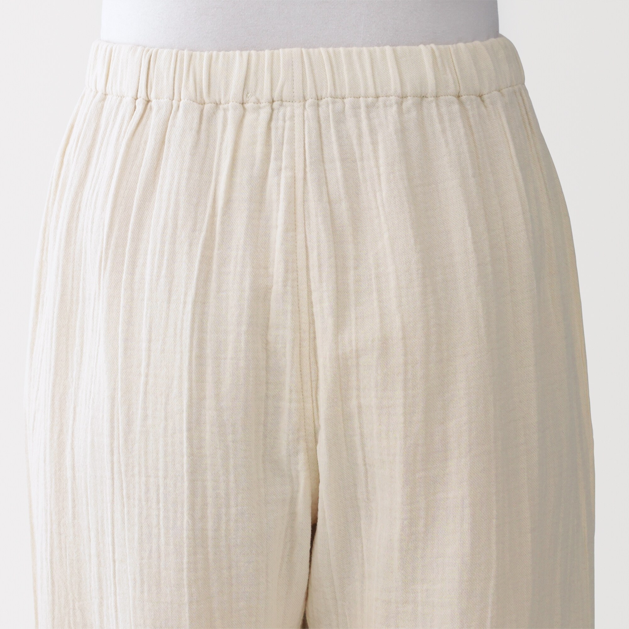 婦人　脇に縫い目のない　チーズクロスガーゼ長袖パジャマ　