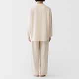 婦人　脇に縫い目のない　チーズクロスガーゼ長袖パジャマ　