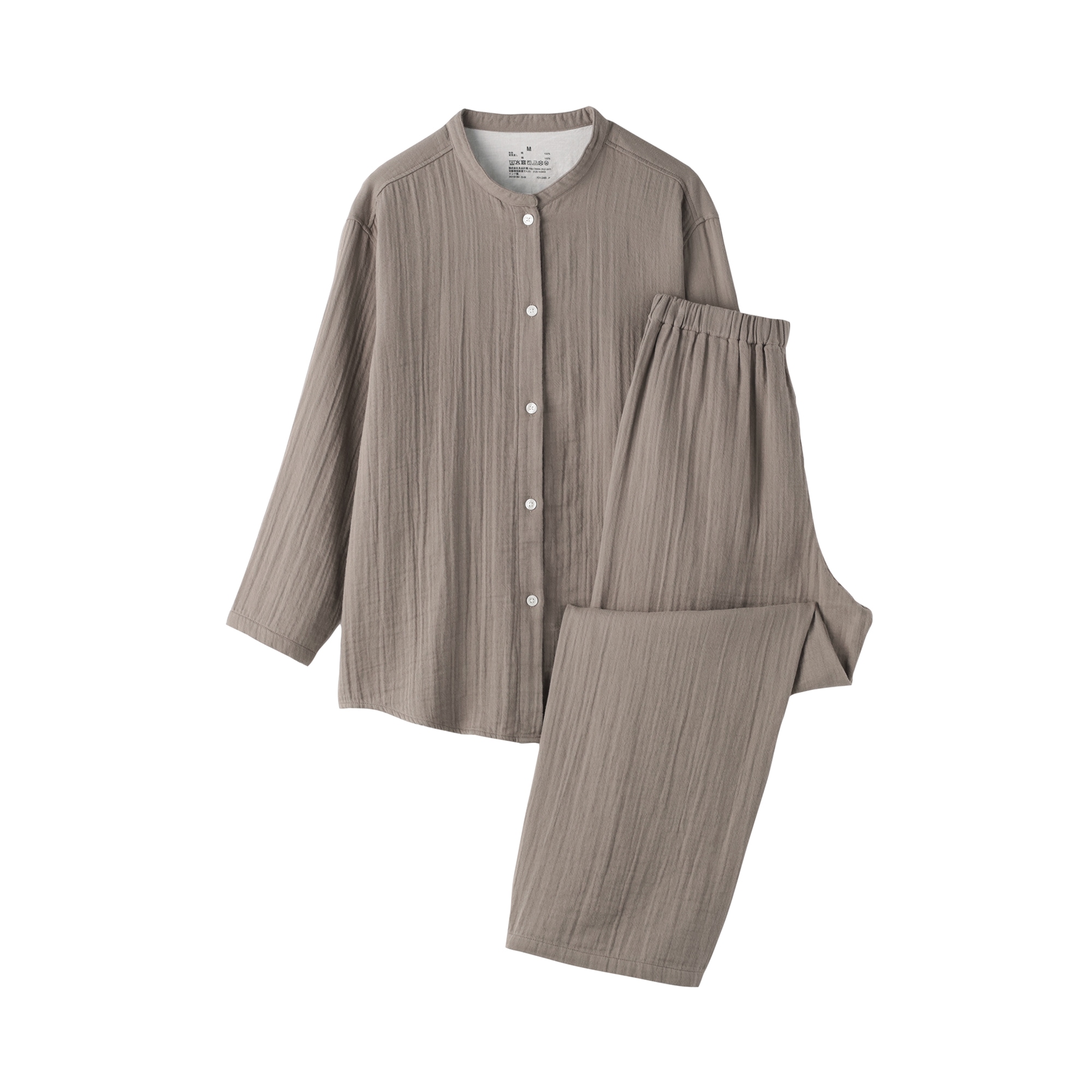 婦人 脇に縫い目のない チーズクロスガーゼ長袖パジャマ | 無印良品