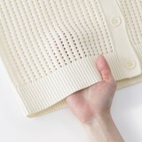 婦人　洗えるメッシュポロカーディガン