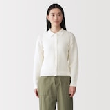 婦人　洗えるメッシュポロカーディガン