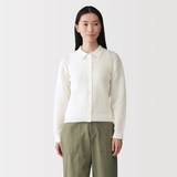 婦人　洗えるメッシュポロカーディガン