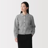 婦人　洗えるメッシュポロカーディガン