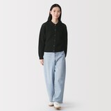 婦人　洗えるメッシュポロカーディガン