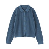 婦人　洗えるメッシュポロカーディガン