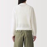 婦人　洗えるメッシュポロカーディガン