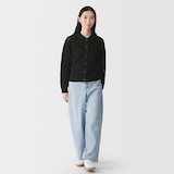 婦人　洗えるメッシュポロカーディガン