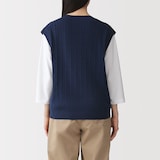 婦人　洗えるケーブル柄ベスト