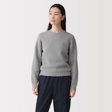 婦人　洗えるメッシュクルーネックセーター