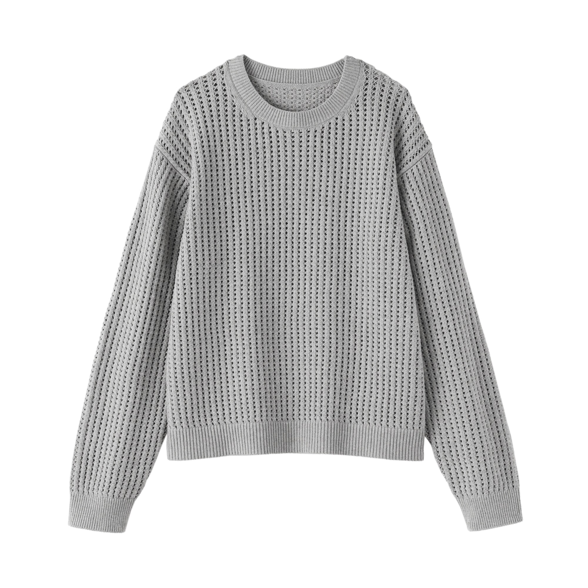 婦人 洗えるメッシュクルーネックセーター | 無印良品