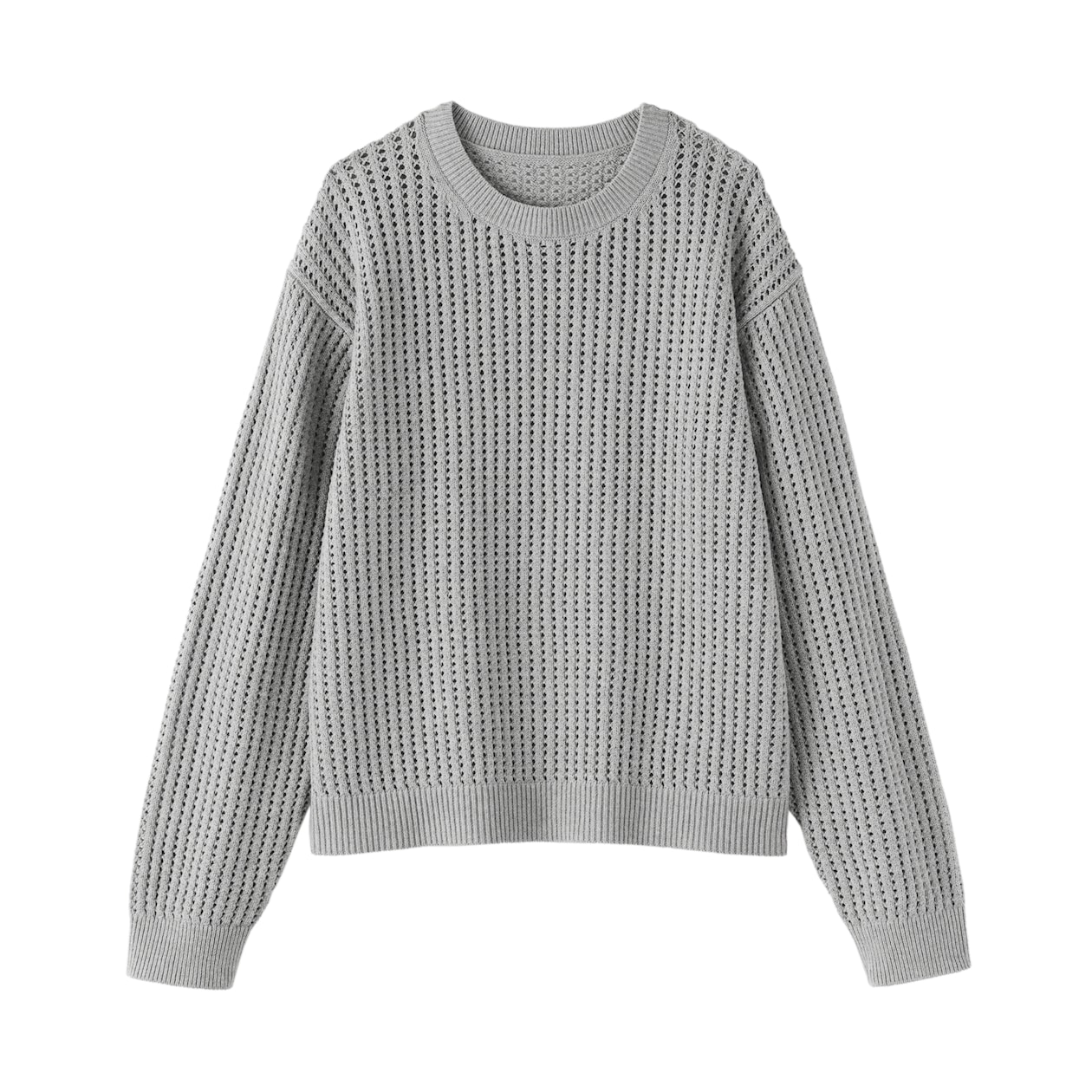 婦人　洗えるメッシュクルーネックセーター