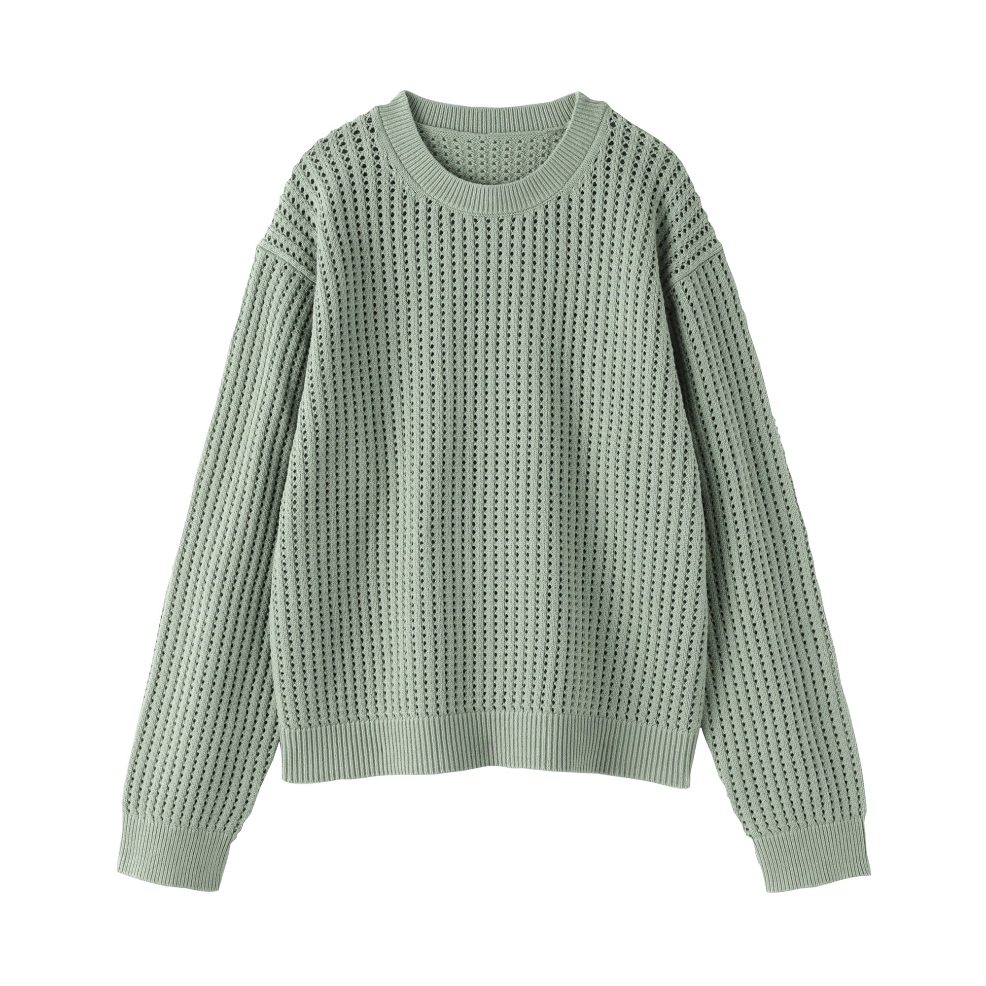 婦人　洗えるメッシュクルーネックセーター