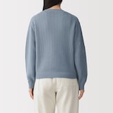 婦人　洗えるメッシュクルーネックセーター