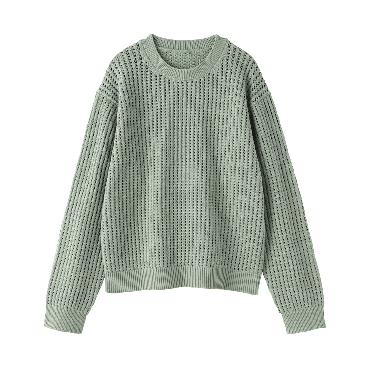 婦人　洗えるメッシュクルーネックセーター