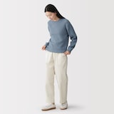 婦人　洗えるメッシュクルーネックセーター