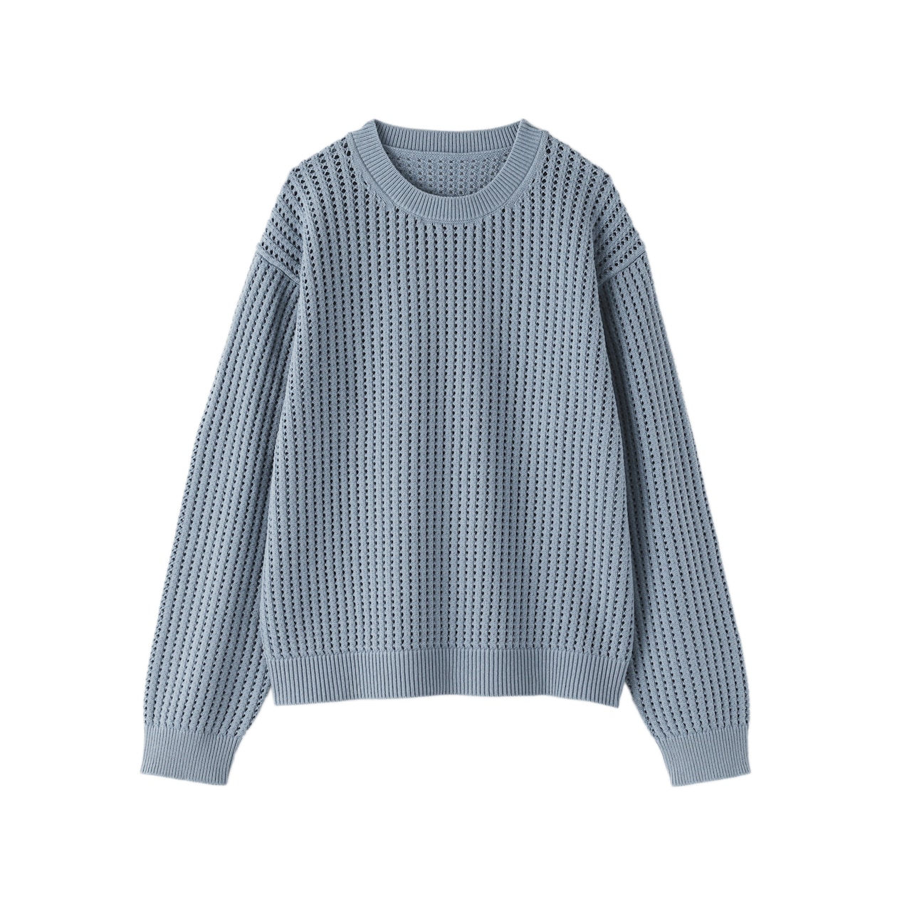 婦人　洗えるメッシュクルーネックセーター