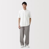 紳士　涼感ＵＶカット鹿の子編みボタンダウン半袖ポロシャツ