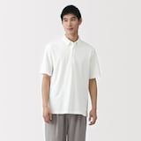 紳士　涼感ＵＶカット鹿の子編みボタンダウン半袖ポロシャツ