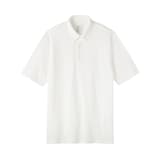 紳士　涼感ＵＶカット鹿の子編みボタンダウン半袖ポロシャツ