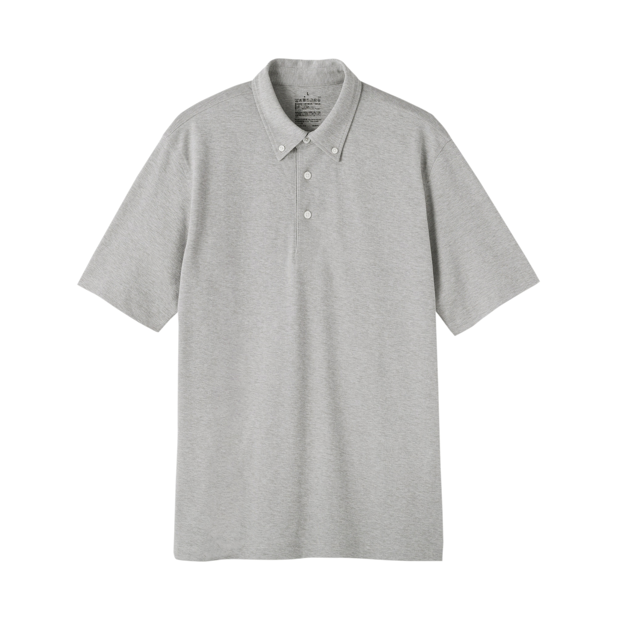 紳士　涼感ＵＶカット鹿の子編みボタンダウン半袖ポロシャツ