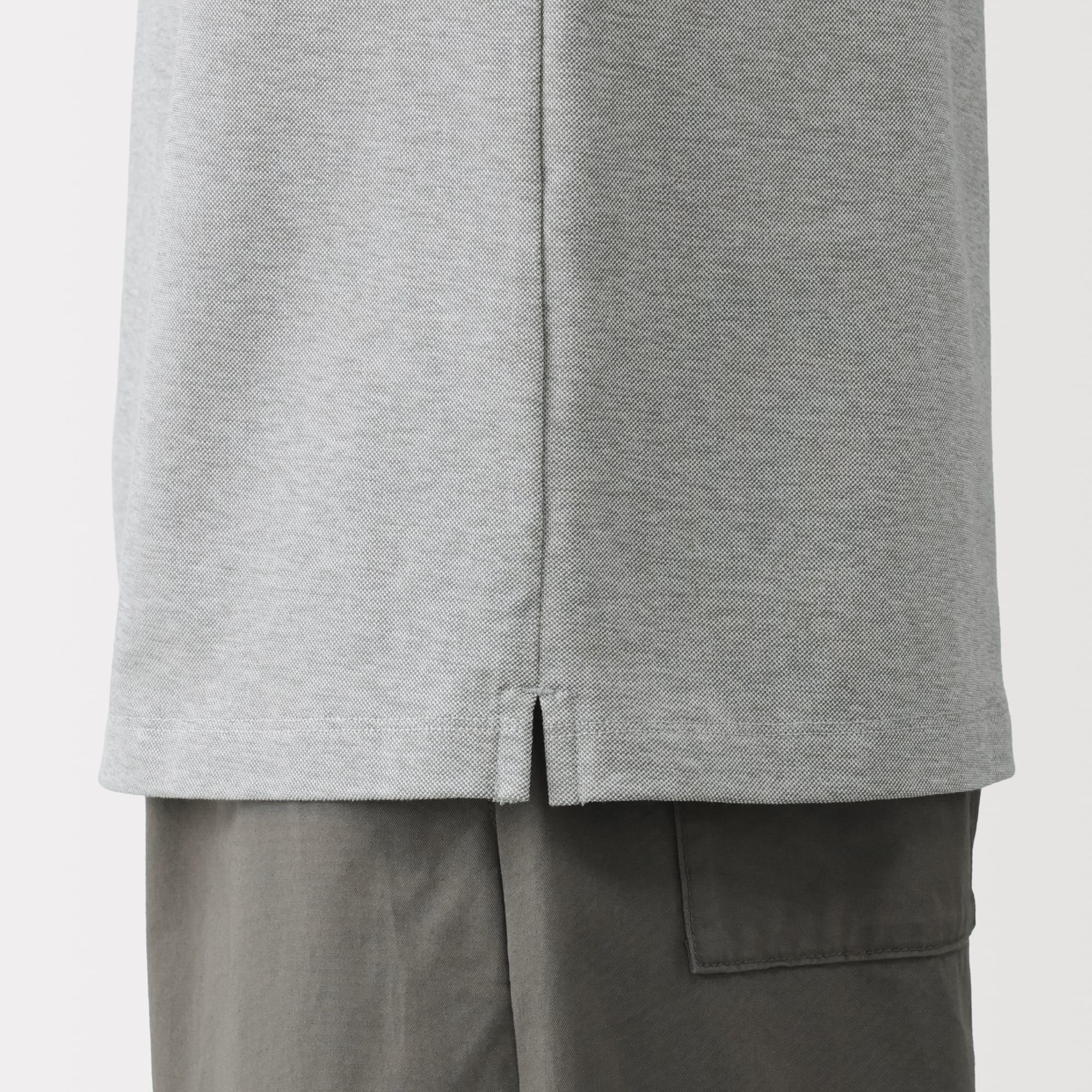 紳士　涼感ＵＶカット鹿の子編みボタンダウン半袖ポロシャツ