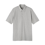 紳士　涼感ＵＶカット鹿の子編みボタンダウン半袖ポロシャツ