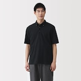 紳士　涼感ＵＶカット鹿の子編みボタンダウン半袖ポロシャツ