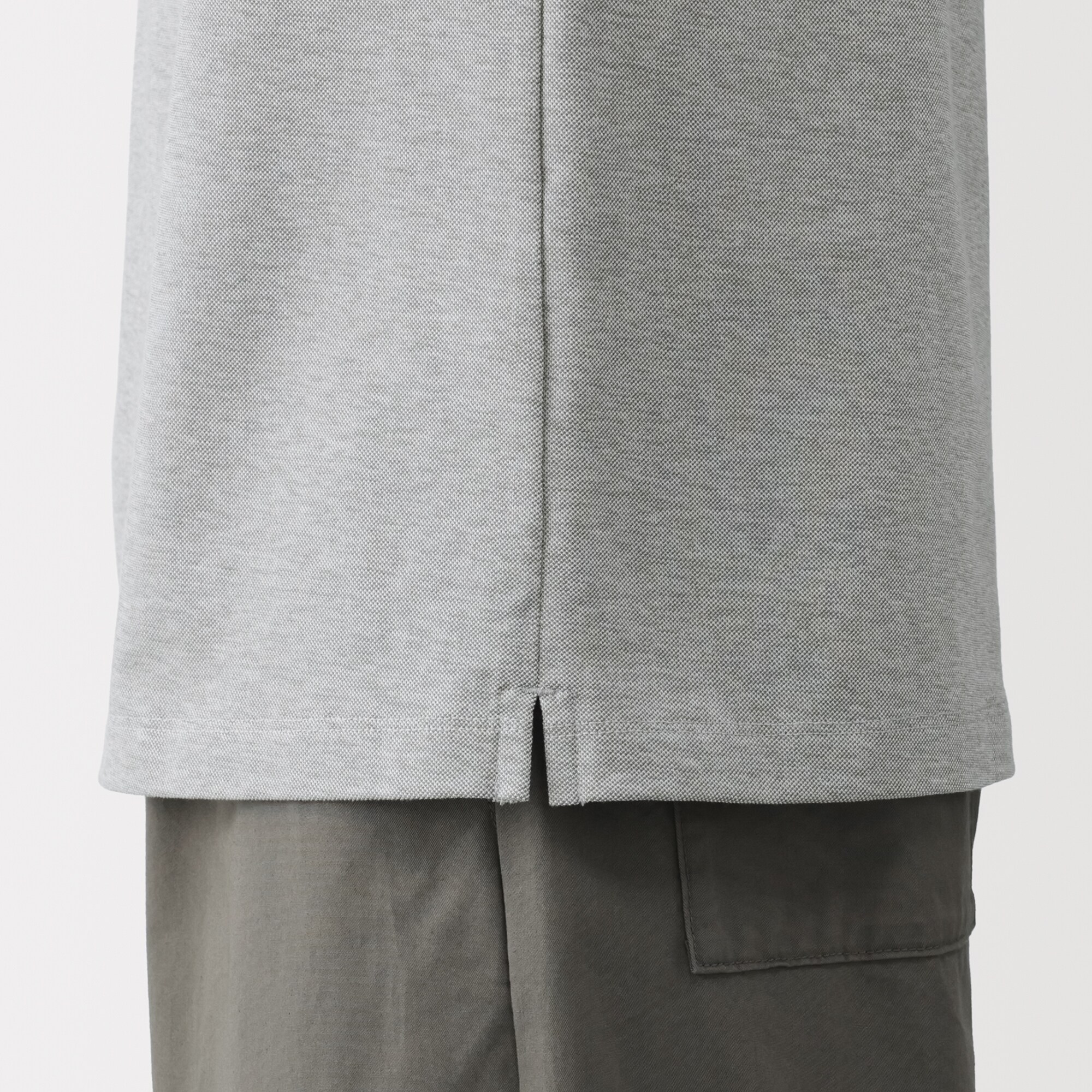 紳士　涼感ＵＶカット鹿の子編みボタンダウン半袖ポロシャツ