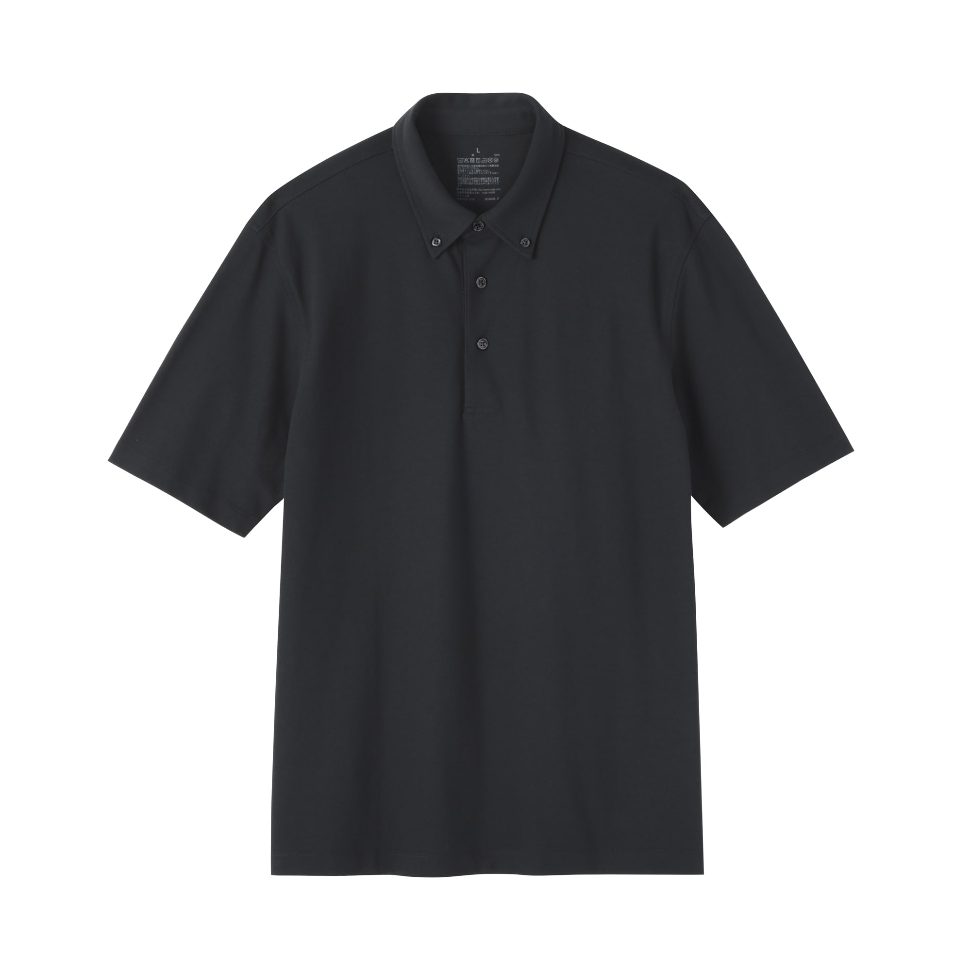 紳士　涼感ＵＶカット鹿の子編みボタンダウン半袖ポロシャツ