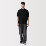 紳士　涼感ＵＶカット鹿の子編みボタンダウン半袖ポロシャツ