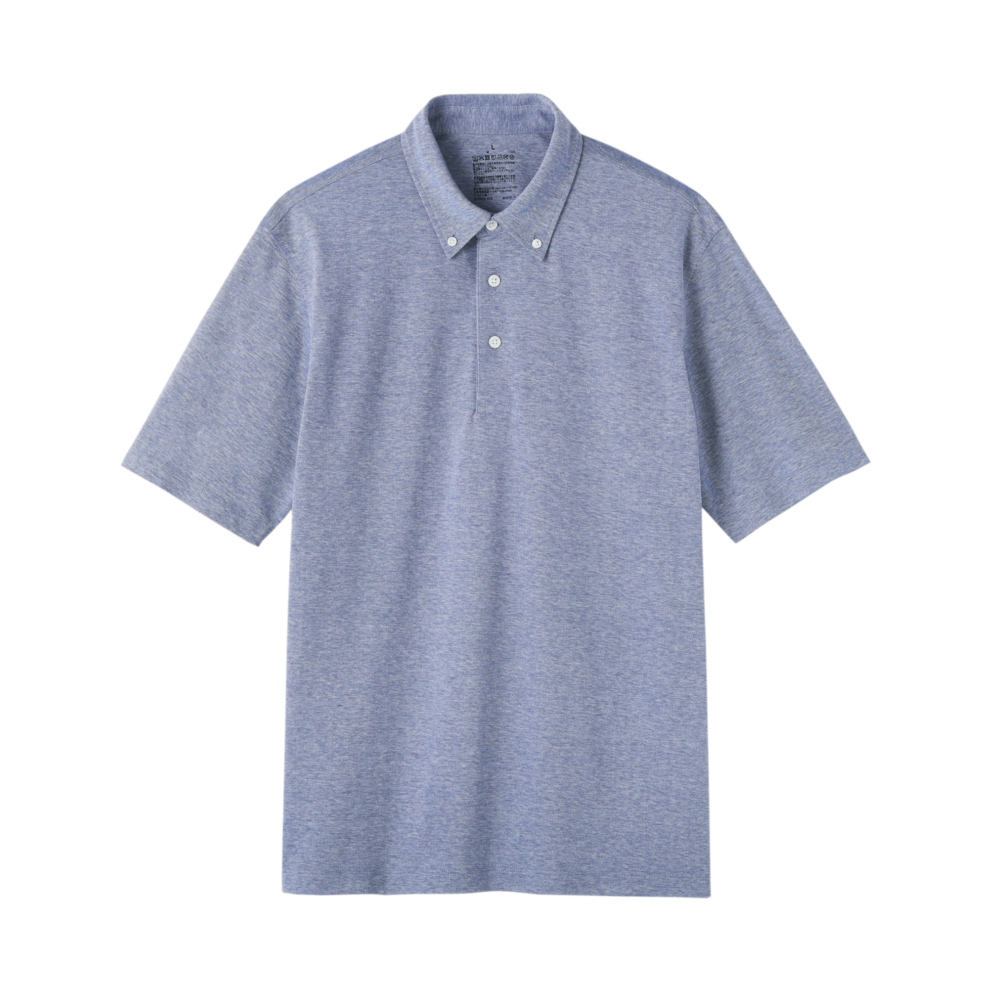 紳士　涼感ＵＶカット鹿の子編みボタンダウン半袖ポロシャツ