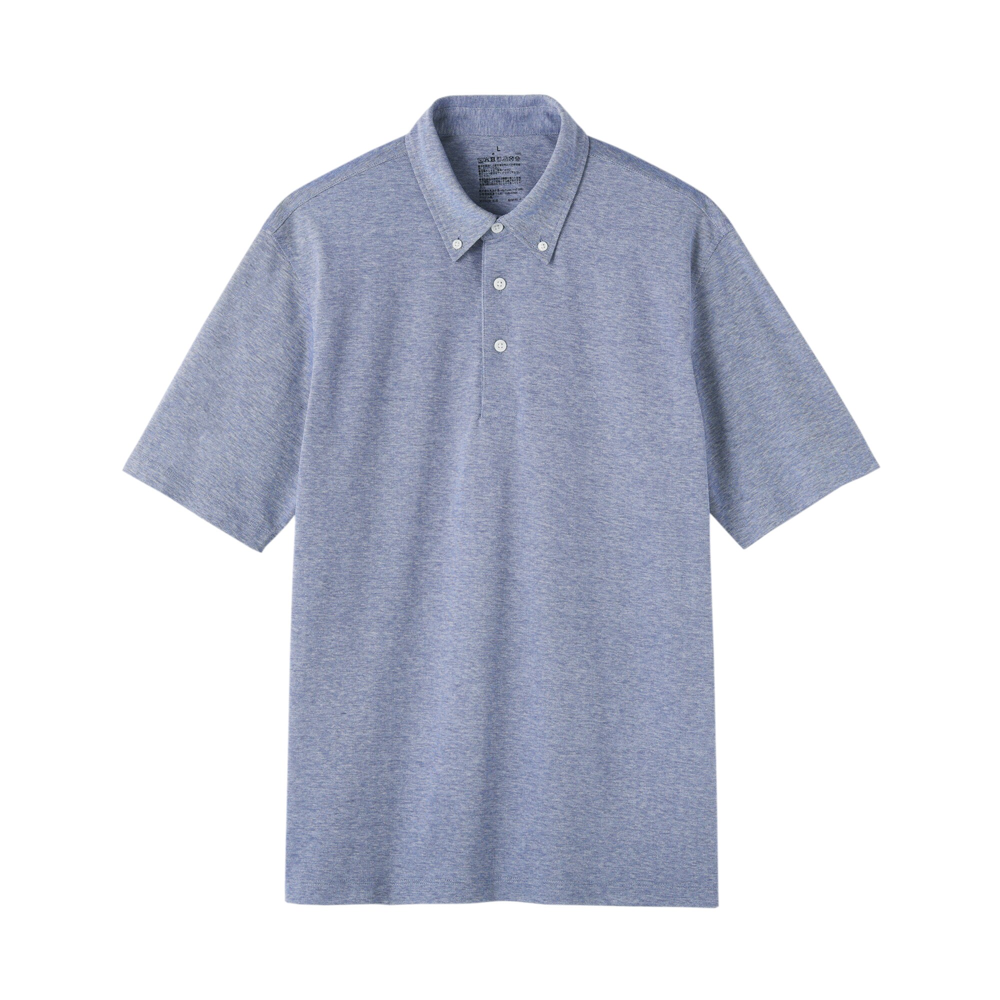 紳士　涼感ＵＶカット鹿の子編みボタンダウン半袖ポロシャツ