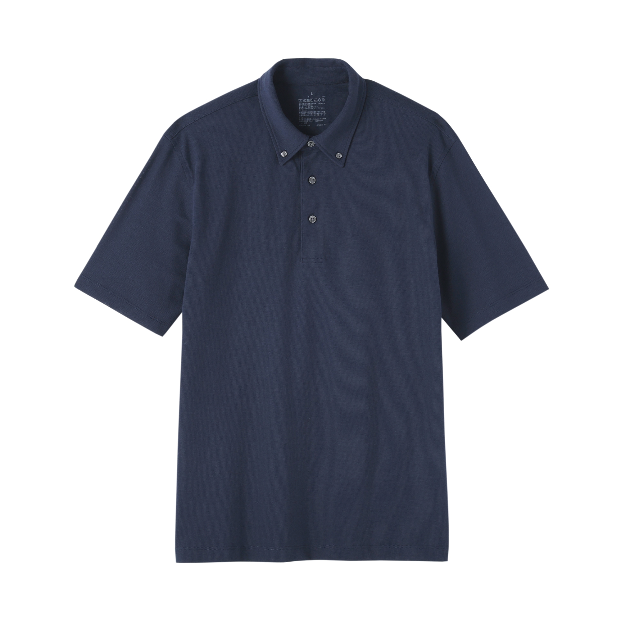 紳士　涼感ＵＶカット鹿の子編みボタンダウン半袖ポロシャツ